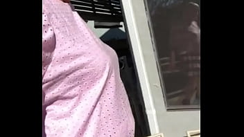 Sissy Lorraine walks around her pool