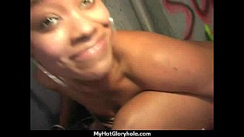 Ebony teen shows off her blowjob skills at gloryhole 1