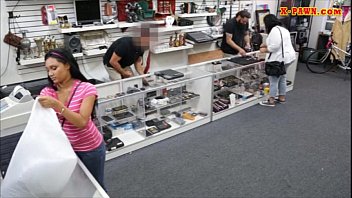 Girl sells her old mink coat and fucked by pawnshop owner