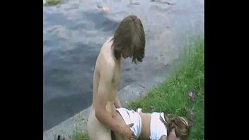 Brunette teen gets fucked outdoors amateur sex cumshot