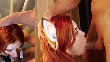 Cute Fox Sucks Big Dick - Cum on Face