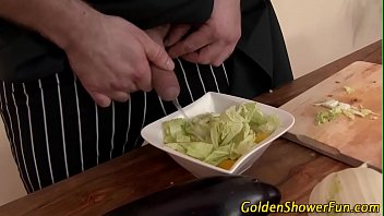 Pee drinking ho gulps cum...