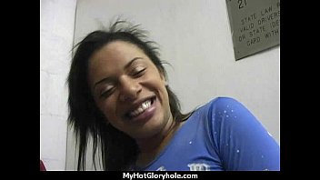 Hottie sucks and fucks black cock for cusmhot at gloryhole 1