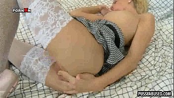 Hot amateur blonde plays with herself