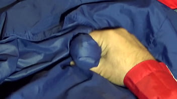 Fellation Veste En Nylon Bleu