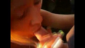 outdoor blonde blow job