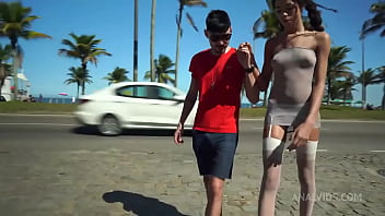 1.90m Japanese-Brazilian beauty, OB Honey almost naked on the street, then fucks 3 huge cocks (DAP, Anal, 0% pussy, huge ...