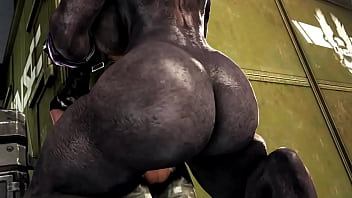 big tits, halo infinite, halo, sangheili, animation