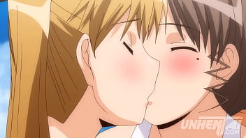 Stepmom touching her Young Stepdaugther at the Beach ... 