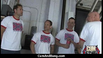 Ebony fucked by a group of white dicks in gangbang 26