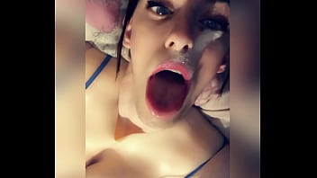 Pathetic Dirty Whore Showing Off And Playing With Saliva
