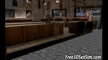 Foxy 3D brunette gets her pussy and tits fucked