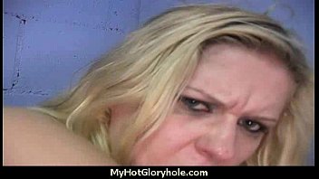 Black chick blows & fucks cock on a naughty gloryhole 21