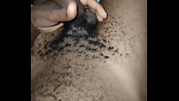 Ebony twink wanks his black dick at night.Part 1