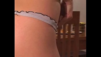 Teen masturbates in the dining room