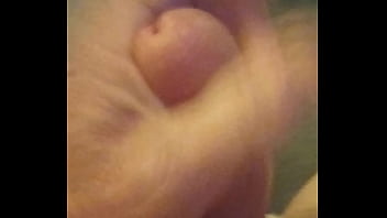 stroking my long dick building up the cum