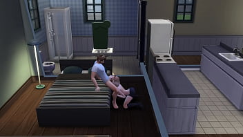 Sims 4: Luna makes Lucky Fan Cum Fast! Part 1.