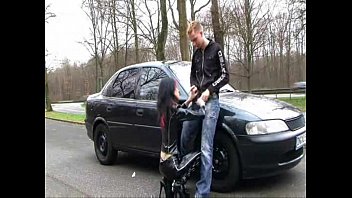 German Latex Bitch Outdoor Sex...