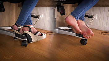 Spying On Hot Secretary Teasing Heels Underdesk...