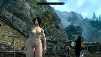 セクシーなホワイトノードのディックガールは、オークの女性の熟女をファックします| SKYRIM