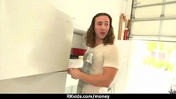 Tight teen fucks a man in front of the camera for cash 19