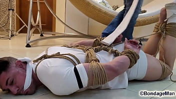 Watch Peter barefoot sockgagged struggling helpless...