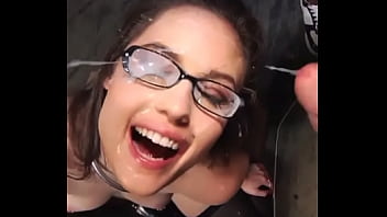 Beautiful Brunette Boss Makes Employee Cum Hard Glasses...