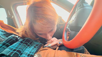 Public Dick Flash in Car - Stranger girl caught me Jerking Off in Public, Show Boobs and helped me