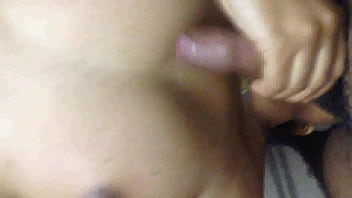 my hot gf giving me hand job while sucking my balls