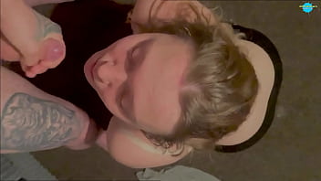 18 Year old teen takes a face load of sperm