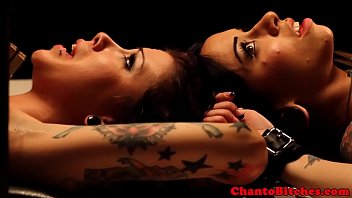 Tied up lesbo bdsm fetish lovers clamped