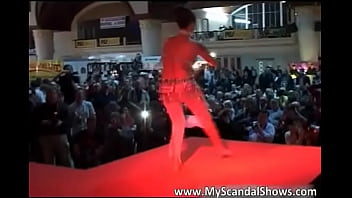 Slutty redhead babe dances dirty