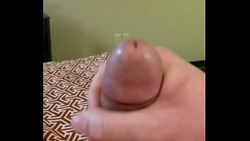 Man Is Bored In Hotel Strokes & Cums...