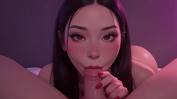 Please Cum In My Mouth - Young Asian Blowjob POV - AI 