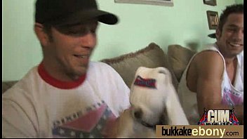 Ebony gets group cumshots 17