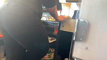 Candid: Ridiculously Fat Asses Store Clerk from Winnipeg...