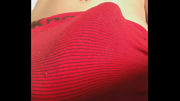 Young white man touching himself