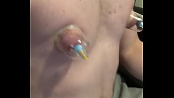 Sexy Ginger Gets Nips Suckled And Drained By Dominant Pump Master...