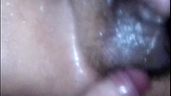 Teasing my husband&#039_s tight anal hole with my big dick.