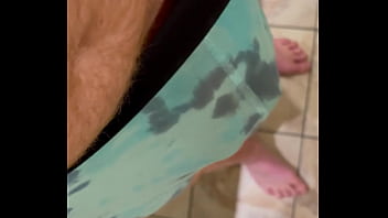 Husband rubbing  in his underwear...