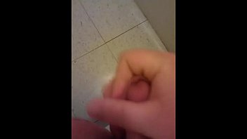 Guy cums twice in his bathroom