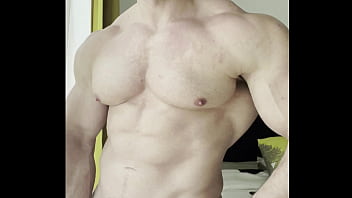 bodybuilder, cum, solo, homemade