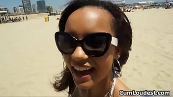 Sexy brunette babe gets horny getting