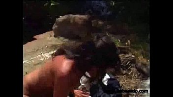 Sweaty outdoor banging with huge dick