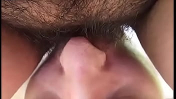 Draining cunt juice from fat furry cunt under the cunt juicer chair, fur in the mouth...