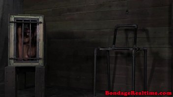 Blonde sub getting breasts bound