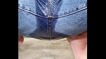 Squat piss shorts and undies...