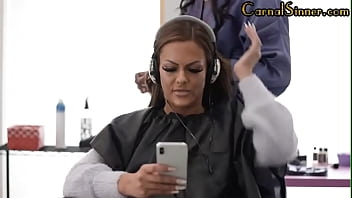 Bootylicious small titted ebony doggy styled by white fucker