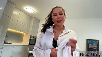 Her Big Boobs Cure Depression- Huge Tits Teen First Casting POV Blowjob