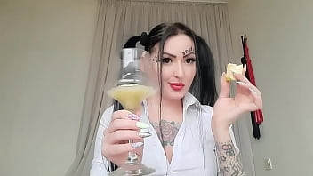 femdom, fetish, spitting cocktail, humiliation